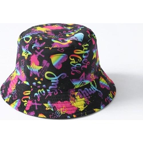 Bucket Hats Outdoors Fisherman Sun Hat Trendy Funny Cap For Men Women With Heart Pattern In Hot Summer UV Isolation