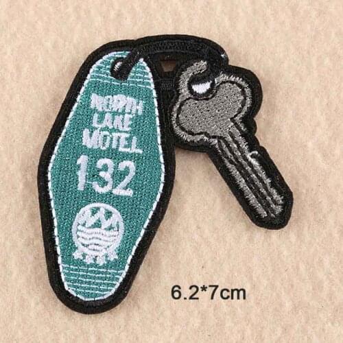 Poker Baby North Lake Motel Motel Key Anchor Iron On Embroidered Clothes Patches For Clothing Stickers Garment Wholesale