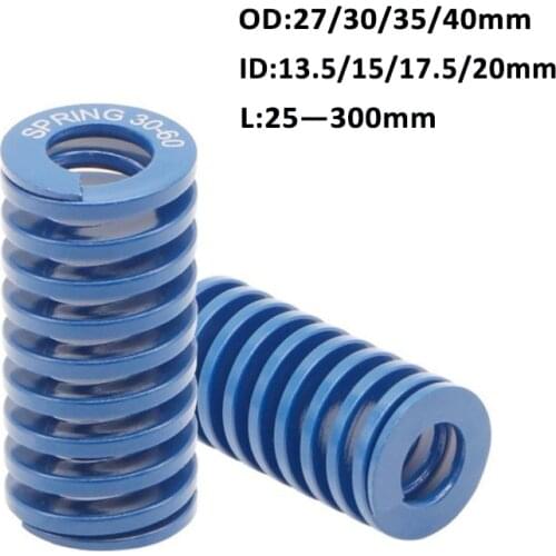 Blue Light Load Mould Die Springs Spiral Stamping Spring Compression Mould Spring OD 27-40mm ID 13.5-20mm Length 25-300mm