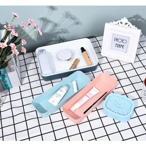 Rectangle Storage Boxes Desktop Separated Drawer for Kitchen Bathroom Small Large Box Plastic Cosmetic Storage Boxes Home Decor