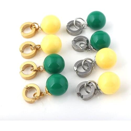 New Takerlama Super Vegetto Potara Earrings Dark Green Boll Dangle Earrings Son Goku Zamasu Earrings for Women Men Jewelry
