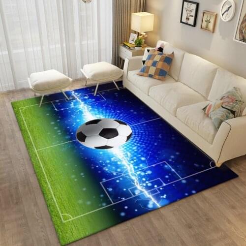 Nordic Football 3D Floor Mat Carpet Living Room Large Size Soft Flannel Area Rug Kids Bedroom Bathroom Mat Anti-slip Home Mat