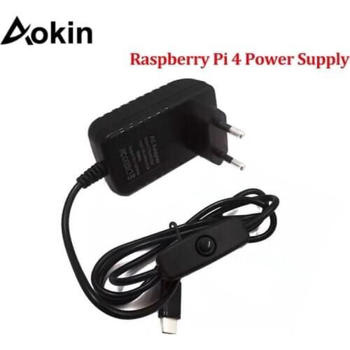 5V 3A Raspberry Pi 4 Power Supply Type C USB Power Adapter With ON/OFF Switch EU US AU UK Charger for Raspberry Pi 4 Model B