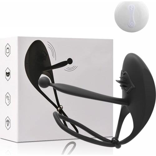 Vibrator Ring Remote Control Double Vibrating Ring Elastic Silicone Premature Ejaculation Lock Penis with Rings Sex Toys For Men