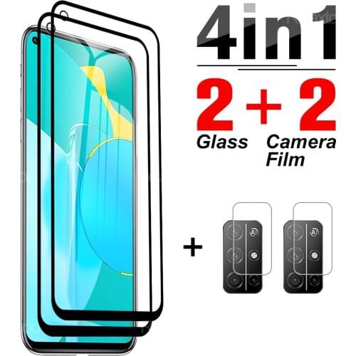 4-in-1 Cover Tempered Glass For Honor 10 10i Screen Protector For Honor 20 Pro 30 30s Global Version Phone Camera Protector Lens