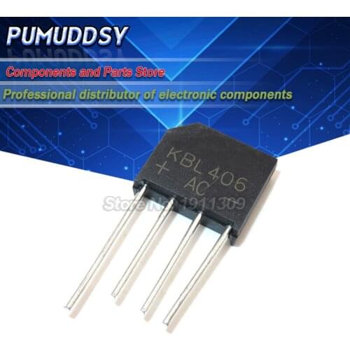 5PCS KBL406 KBL-406 4A 600V Single Phases Diode Bridge Rectifier ZIP-4