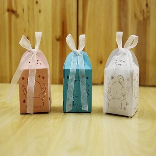 50pcs cartoon elephant souvenirs baby shower birthday party decoration party supplies candy box chocolate box gifts for guests
