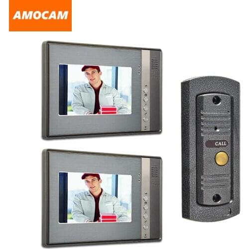 7" Monitor Video Door Phone System Video Intercom IR Night Vision pinhole Door Camera video doorbell interphone kits 2-Screen