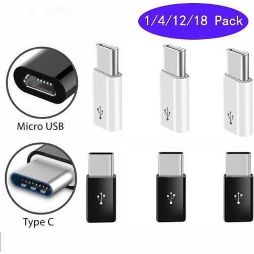 USB C Adapter 4 Pack Micro Female to Type C Male Adapter OTG Adapter USB C Converter For One plus 6 5 Xiaomi mi 8 Huawei Samsung