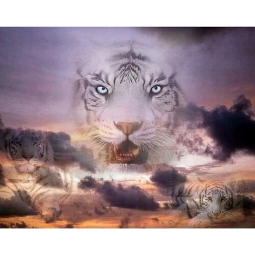 5D DIY Diamond Painting Tiger Lion Diamond Embroidery Handmade Full Diamond Mosaic Animal Craft Cartoon Home Decoration