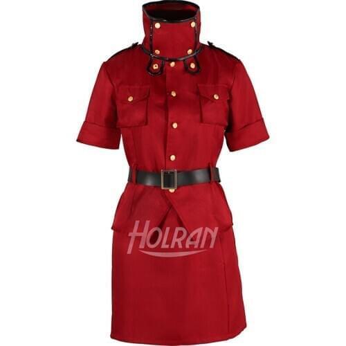 Anime Cos Hellsing Seras Victoria Cosplay Costume Yellow Red Orange Version lolita party dress outfit Uniform