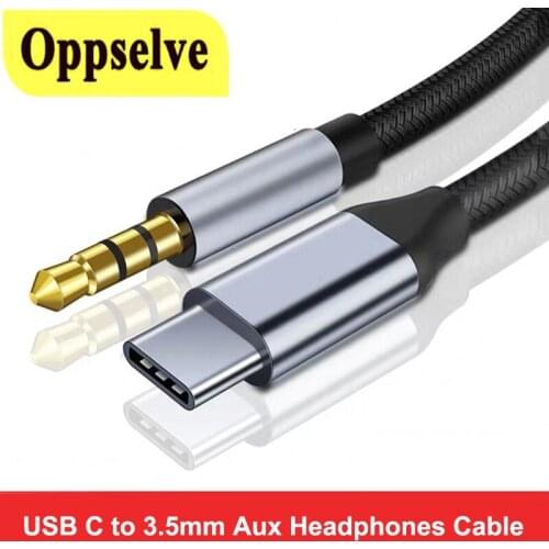 Type C Audio Cable USB C Male to 3.5mm Jack Male AUX Headphones Adapter for Huawei P40 P30 Pro Xiaomi 11 Redmi Samsung S20 S21