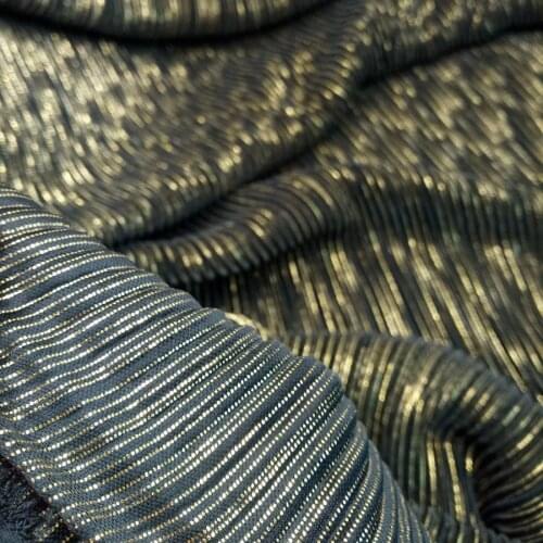 Cosplay bronzing crushed Soft shiny fabric pleated material for cloth DIY dress fashion glossy material 1 yard