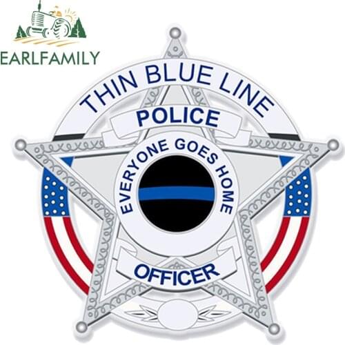 EARLFAMILY 13cm x 13cm Police Swat Decal - Thin Blue Line Vinyl Stickers Car Styling Waterproof Decal Motor Car Accessories