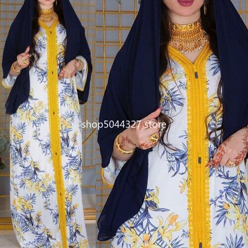 Eid Mubarak Muslim Fashion Abaya Dubai Turkey Islam Long Dress Robe Longue Djellaba Femme Dresses Abayas For Women Kaftan Maroc