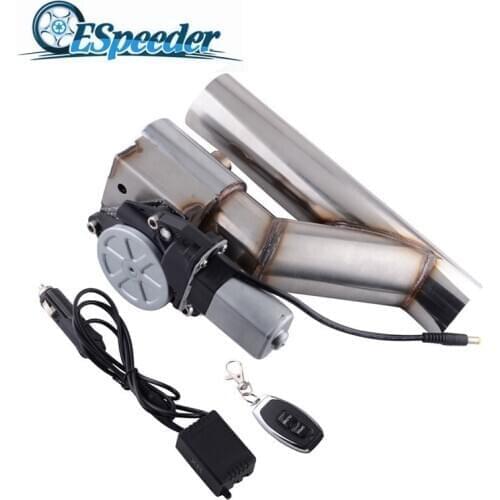ESPEEDER 2.0/2.5/3.0 Inch Stainless Steel Headers Electric Valve Exhaust Tip Catback Cutout Kit With Remote Control Car Muffler