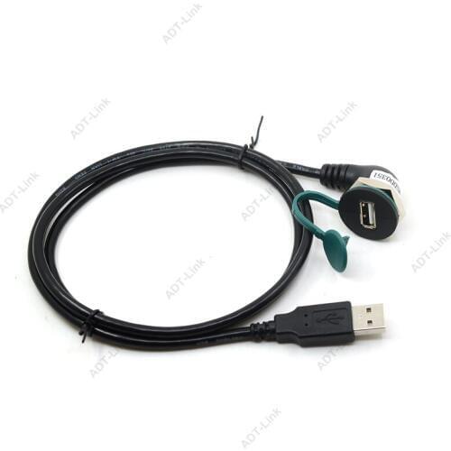 USB 2.0 Male To Female socke Cable Angled Gooseneck elbow design USB connector Adapter machine tools Panel mount hole size 22mm
