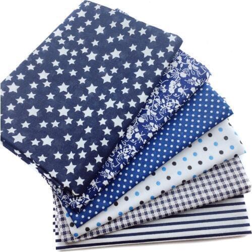 Dark Blue Plain Thin Cotton Fabric Patchwork For DIY Quilting Sewing Fat Quarters Bundle Tissue Telas Tilda Needlework 50*50cm