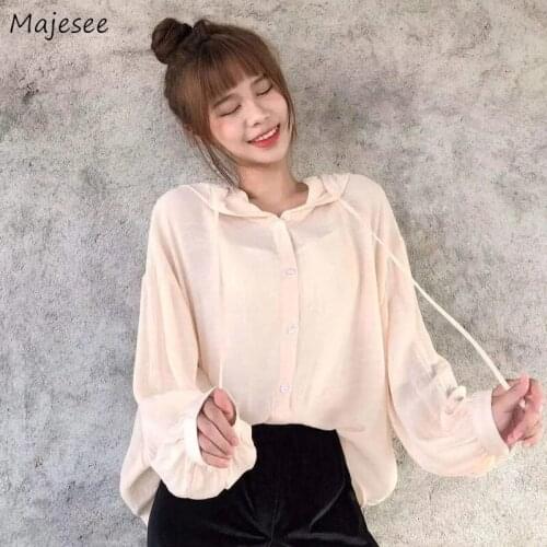Majesee Womens Hooded Shirts