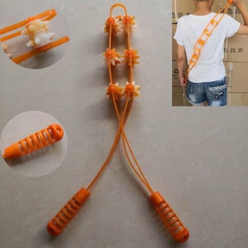 Multi Functional Body 6 Balls Massager Back Puller Strip Type Handheld Portable Plastic Roller Massage Shoulder Back Neck Waist