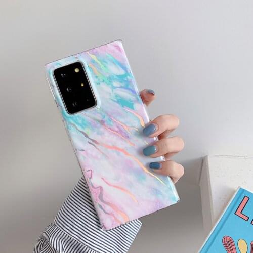 For Samsung Galaxy Note 20 Ultra S20 S10 E S9 S8 Plus Note 10 Gradient Marble Clouds IMD Case Soft Silicone Cover Shell Coque