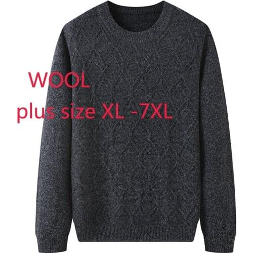 New Arrival High Quality Young Men Fashion Casual Wool Sweater O-neck Autumn Winter Pullovers Computer Knitted Plus Size XL-7XL