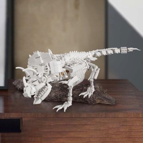 New Jurassic Park Tyrannosaurus Triceratops Skeleton Model Building Blocks DIY Dinosaur Bricks Set Toys for Children Xmas Gifts
