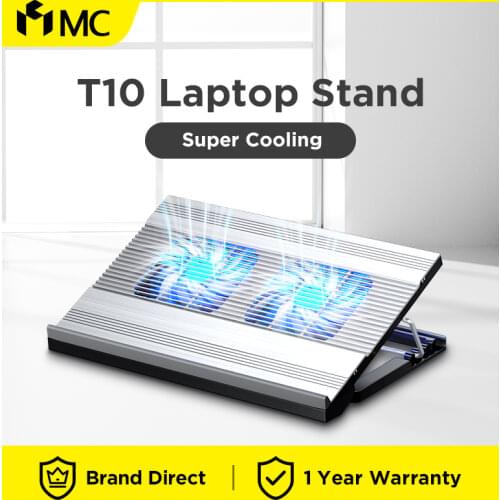 MC T10 Aluminum Alloy Laptop Cooling Pad Adjustable Laptop Stand Silent Turbo Fan Cooling Notebook Computer Cooling Pad