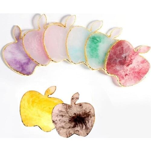 Resin Nail Art Palette Necklace Earring Display Plate Tray Polished Golden Color Egde Stylish Nail Art Display Plate for Manicur