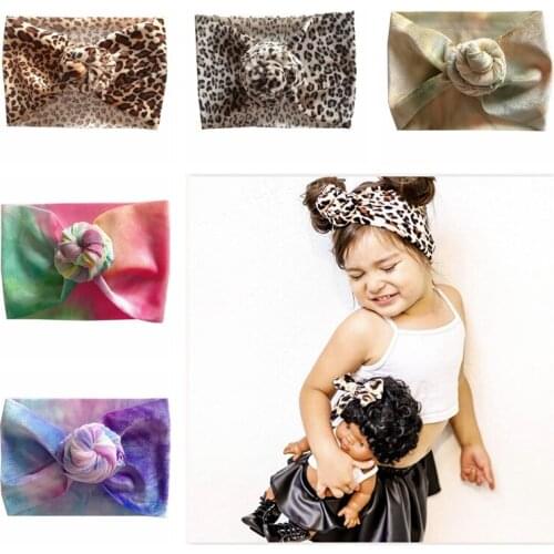 Baby Headdress Colorful Snails Girls Hair Bands Leopard Grain Turban Wide Headwear Festival Decoration Photography Props