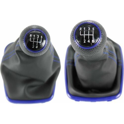 For Seat Leon 2000 2001 Toledo 1999 2000 2001 New Car 5 / 6 Speed 12mm Blue Line Gear Stick Shift Knob With Leather Boot