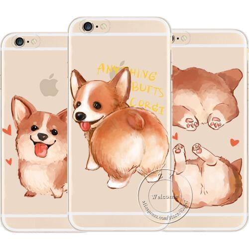 Super Cute Corgi Case For Apple iPhone XR XS Max Sexy Cartoon Dog Ass Hard Plastic Phone Cover For iPhone 8 7 6 6S Plus 5 5S SE