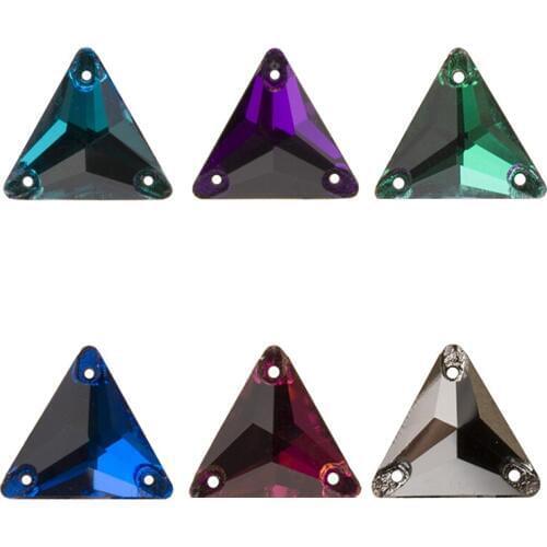 YANRUO 3270 Triangle AAAAA Sewing Stones And Crystals Glass Strass Flat Back Sewn Rhinestones For Clothes Dress Jewelry