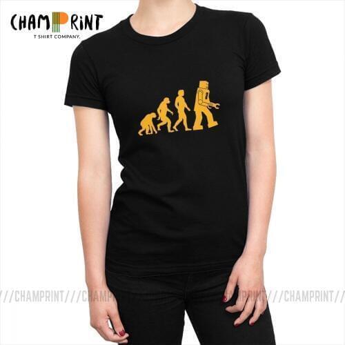 Robot Evolution Tees Top Sheldon Cooper The Big Bang Theory T Shirts for Women Fashion T-shirts Hipster Clothes Female Printed