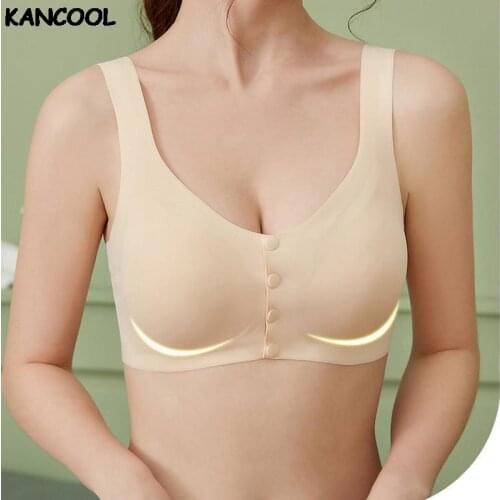 New Bras For Women Seamless Wireless Front Closure Thin Bra Breathable Sleep Bralette Sports Bra Vest Underwear Plus Size M-5XL