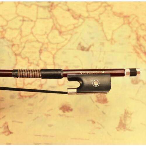 1/8 Szie French Model Double Bass Bow Brazilwood Ebony Frog Nickel Silver Part Black Horsehair 310BFB 64.5cm Wild Sound VingoBow