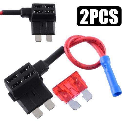 1 x DC 12V Circuit Fuse Holder Add A Circuit Standard Size Blade Fuse Holder with 10A Blade Fuse