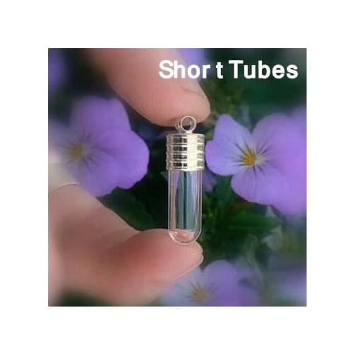 10PCS 6MM Short Tubes miniature vials Pendant tiny vials pendants glass vial pendant necklace pendants