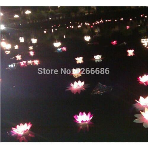 1000pcs/lot Party Decoration LED Lotus Lamp in Colorful Changed Floating Water Pool Wishing Light Lamps