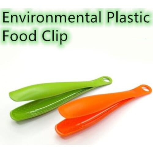 14.7*3.5cm Plastic Color Food Tongs Non-Stick Barbecue Clip Food Salad Tong Kitchen Tools Utensils Accessories 3Colors