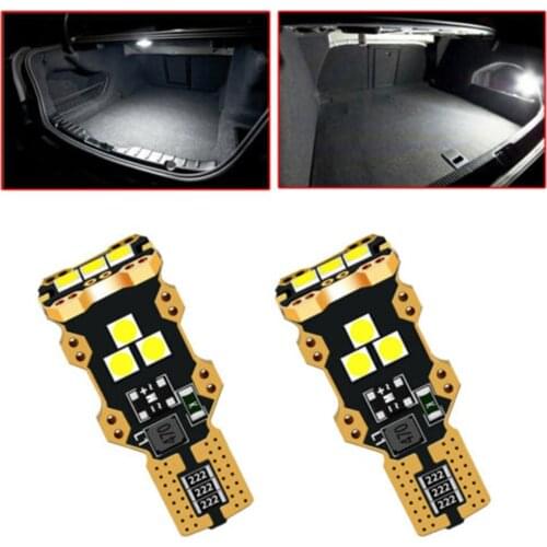 2Pcs Car Third Brake Tail Lights T15 LED Width Light 3030 9SMD Decoding Lamp Super Bright Auto Light Bulb Backup Reverse Lights
