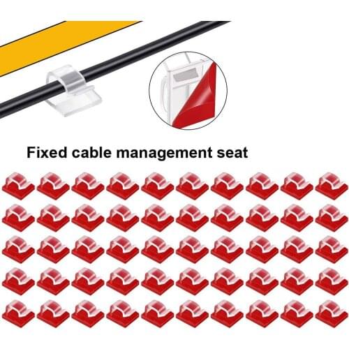 20/50pcs Cable Clips Self Adhesive Cord Management Black Wire Holder Organizer Clamp Self-Adhesive Car Wire Clip Accessories