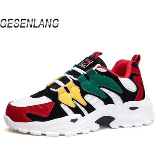2021 Mens Chunky Sneakers Running Shoes Breathable Comfortable Lightweight Nonslip Shock Absorbing Outdoor Sports Walking Shoes