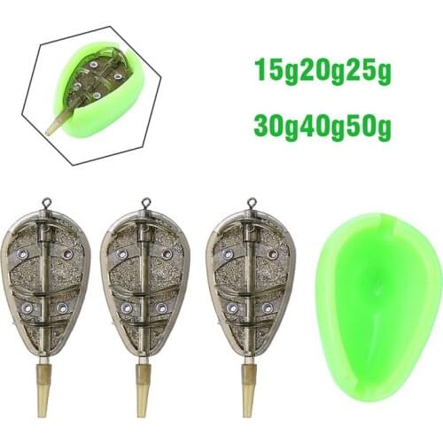 3pcs Inline Method Feeder Mould Set Bait Lure Cage Holder Thrower Bait Plumb SET For Carp Fishing Outddor Fish Tackle Pesca Isca