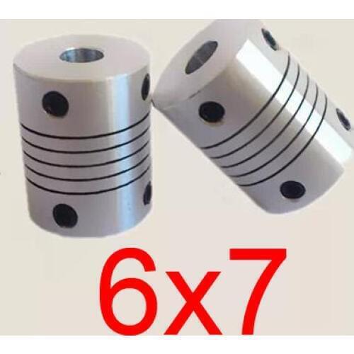 30pcs/lot 6x7 CNC Motor Jaw Shaft Coupler 6mm to 7mm 6 to 7 Flexible Coupling 18mm OD 25mm length (D20 L25)