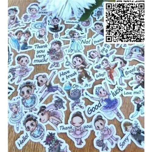 39 pcs Dancing girl Stickers for Notebook Planner Cute Cartoon Decorative Style toy Sticker Scrapbooking For Laptop Children