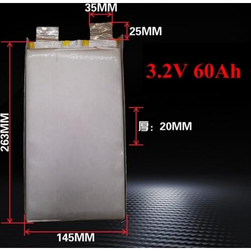 Promotion 1pcs 3.2v 60ah Lifepo4 Cells High 5C 300A Discharge Current Bateria for Diy 12v Ebike Car Boat Start Solar Motorhome