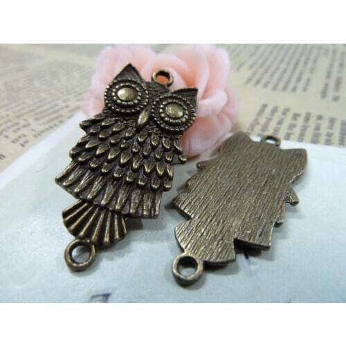 Diy accessories vintage handmade materials ancient bronze owl c1603 14 *34mm
