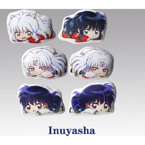 Anime Inuyasha Kikyou Sesshoumaru Higurashi Kagome Cosplay Plush Doll Cartoon Throw Pillow Sofa Back Cushion Otaku Home Decor
