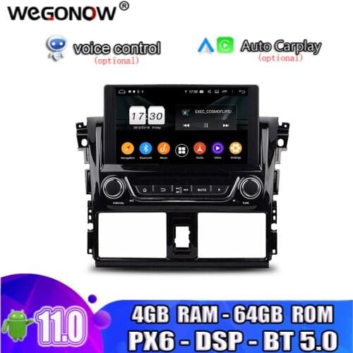 TDA7851 Android 10.0 4GB+64GB 8core For Toyota VIOS YARIS 2013-2015 Car DVD Player Wifi Bluetooth 5.0 RDS RADIO GPS Glonass Map